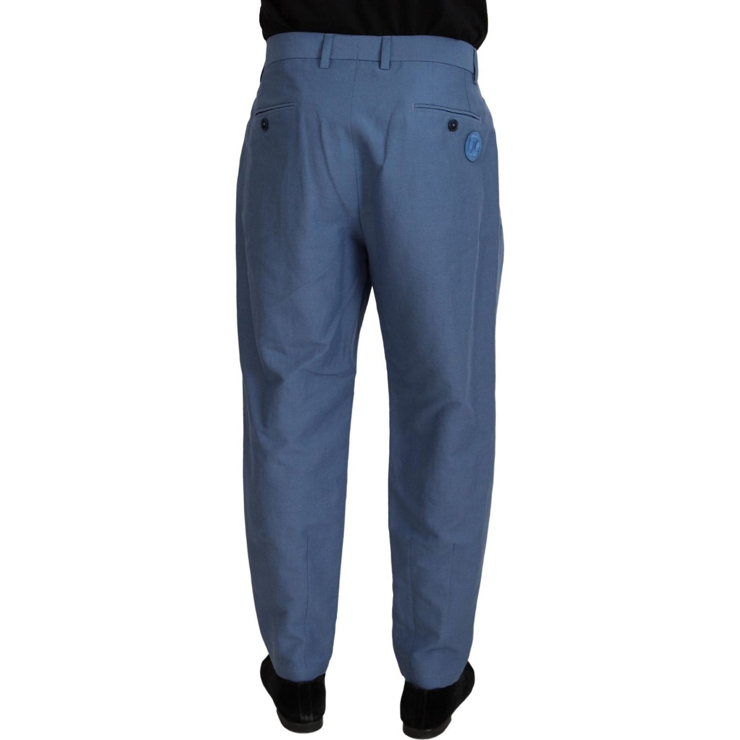 Dolce & Gabbana Elegant Blue Linen-Cotton Pants Dolce & Gabbana Dark Slate Gray