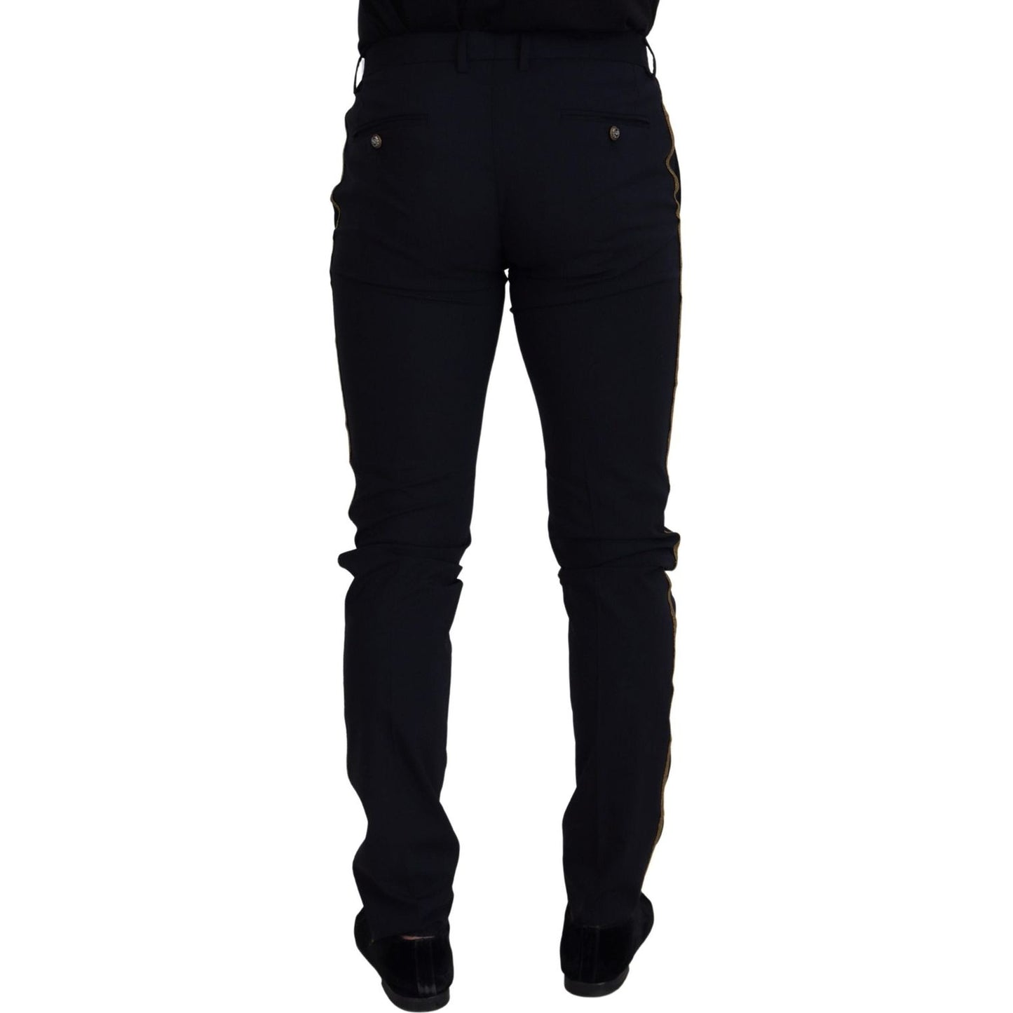 Dolce & Gabbana Black Wool Slim Formal Pants PAN73290 - 46