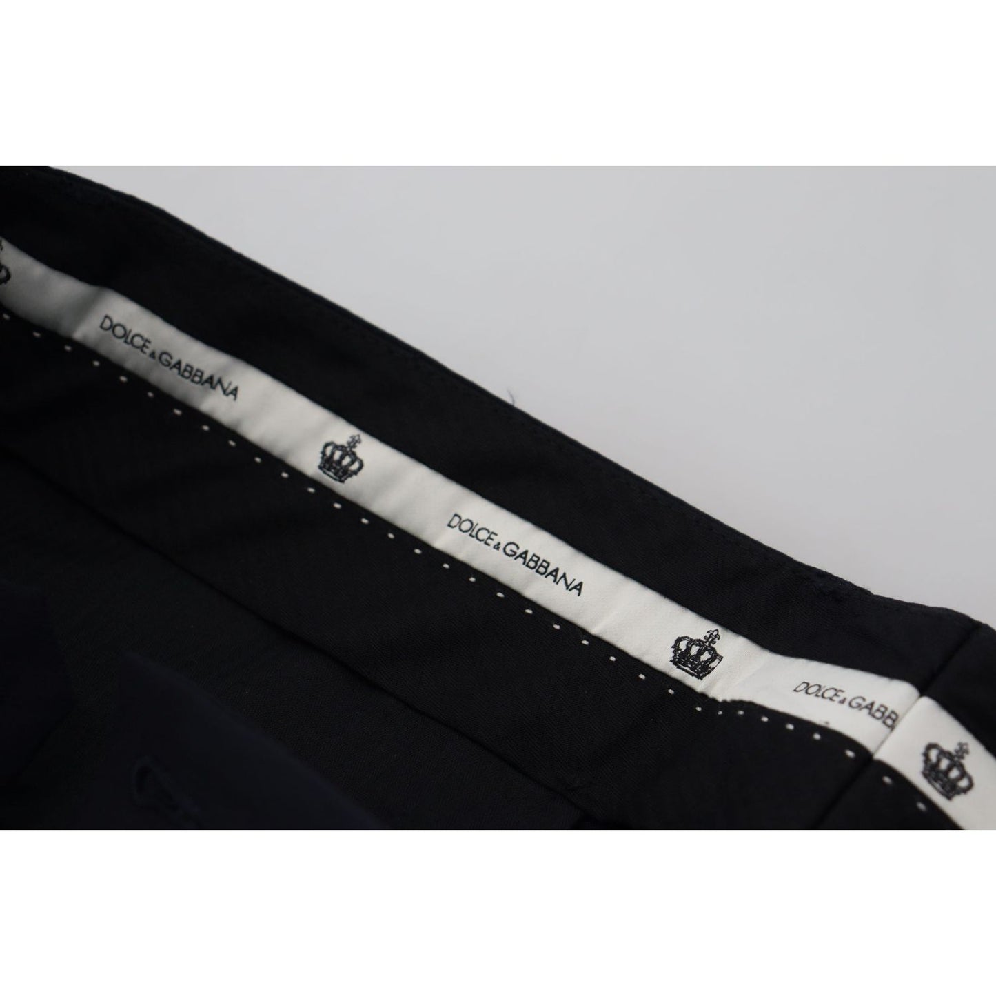 Dolce & Gabbana Black Wool Slim Formal Pants PAN73290 - 46