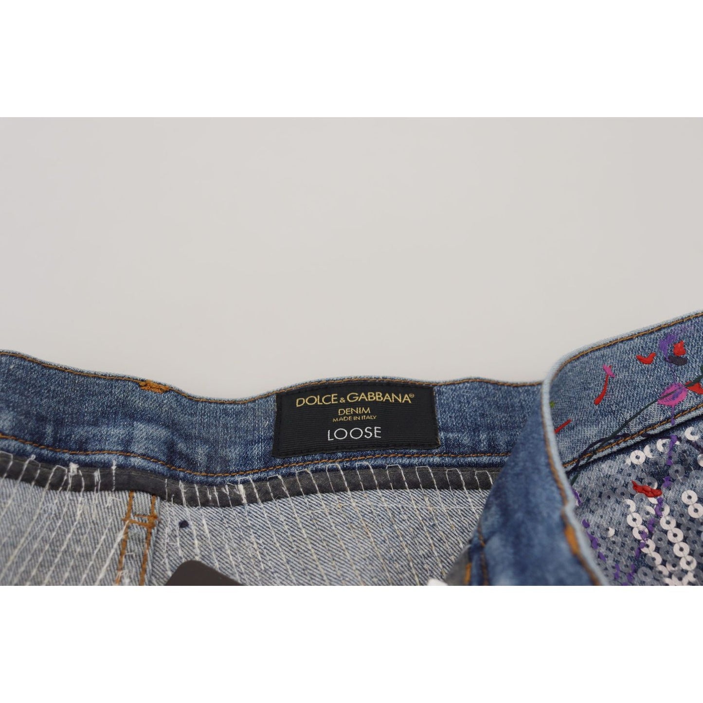 Dolce & Gabbana Exquisite Color Splash Denim Pants Dolce & Gabbana Dark Slate Gray