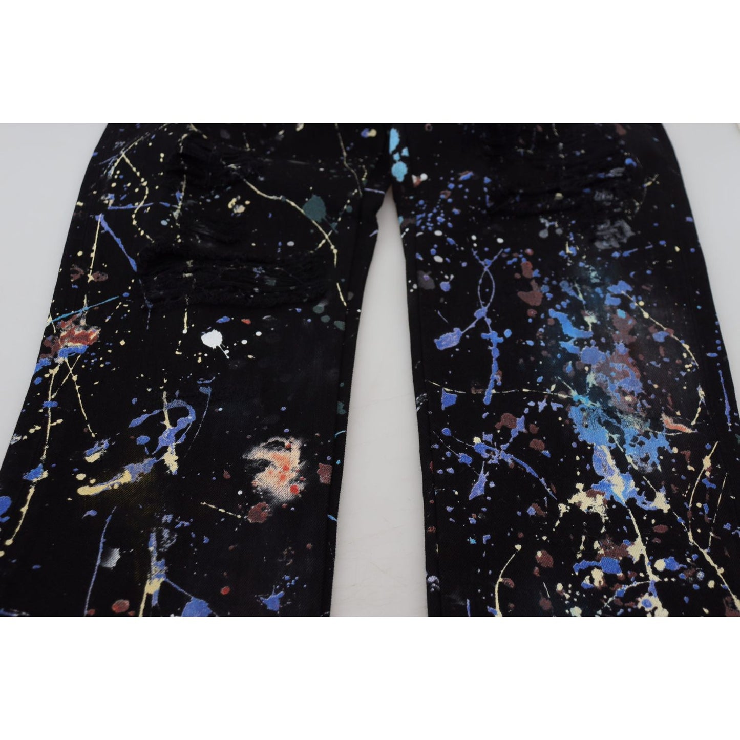 Dolce & Gabbana Exquisite Color Splash Print Denim Pants Dolce & Gabbana Gray