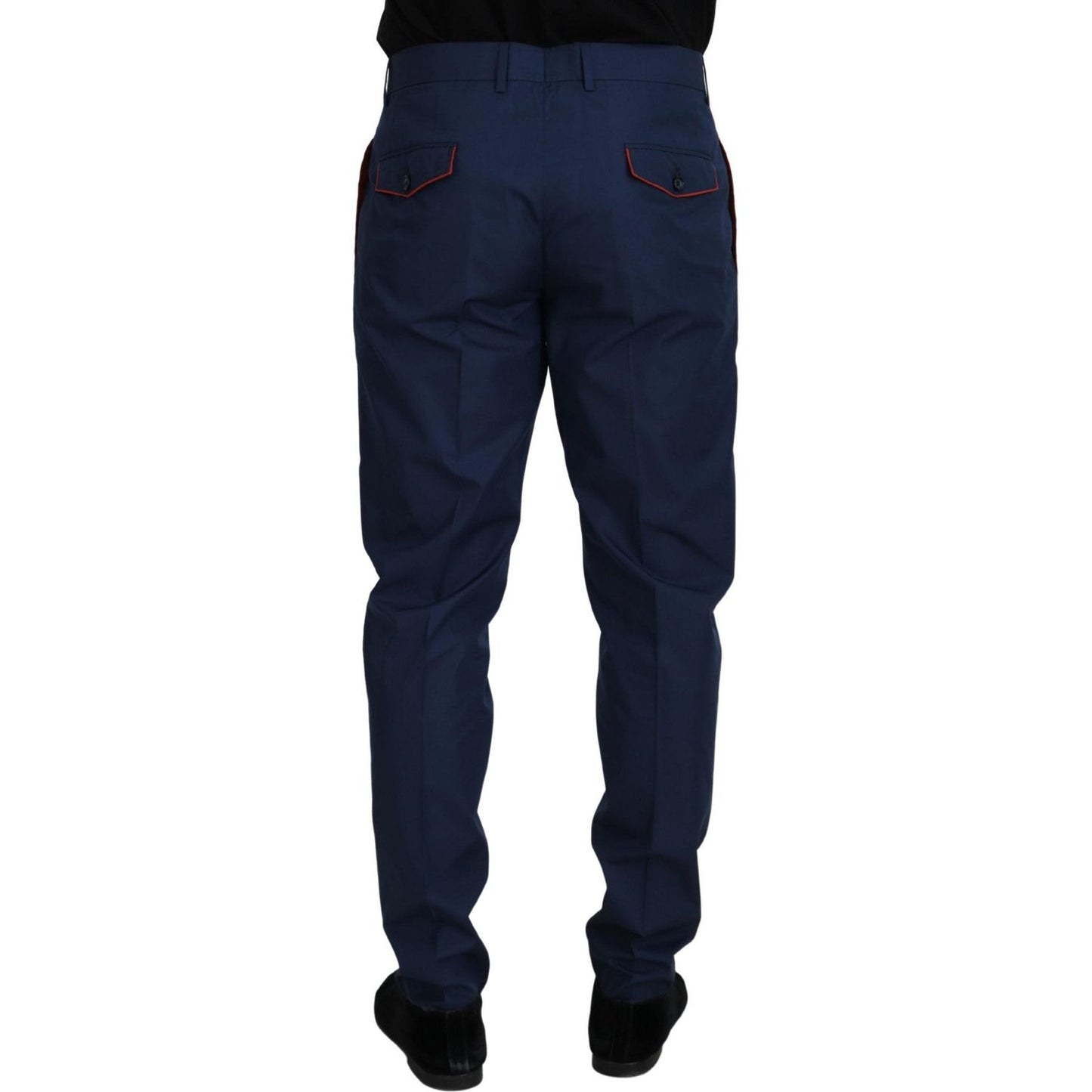 Dolce & Gabbana Elegant Blue Cotton Silk Pants Dolce & Gabbana Black