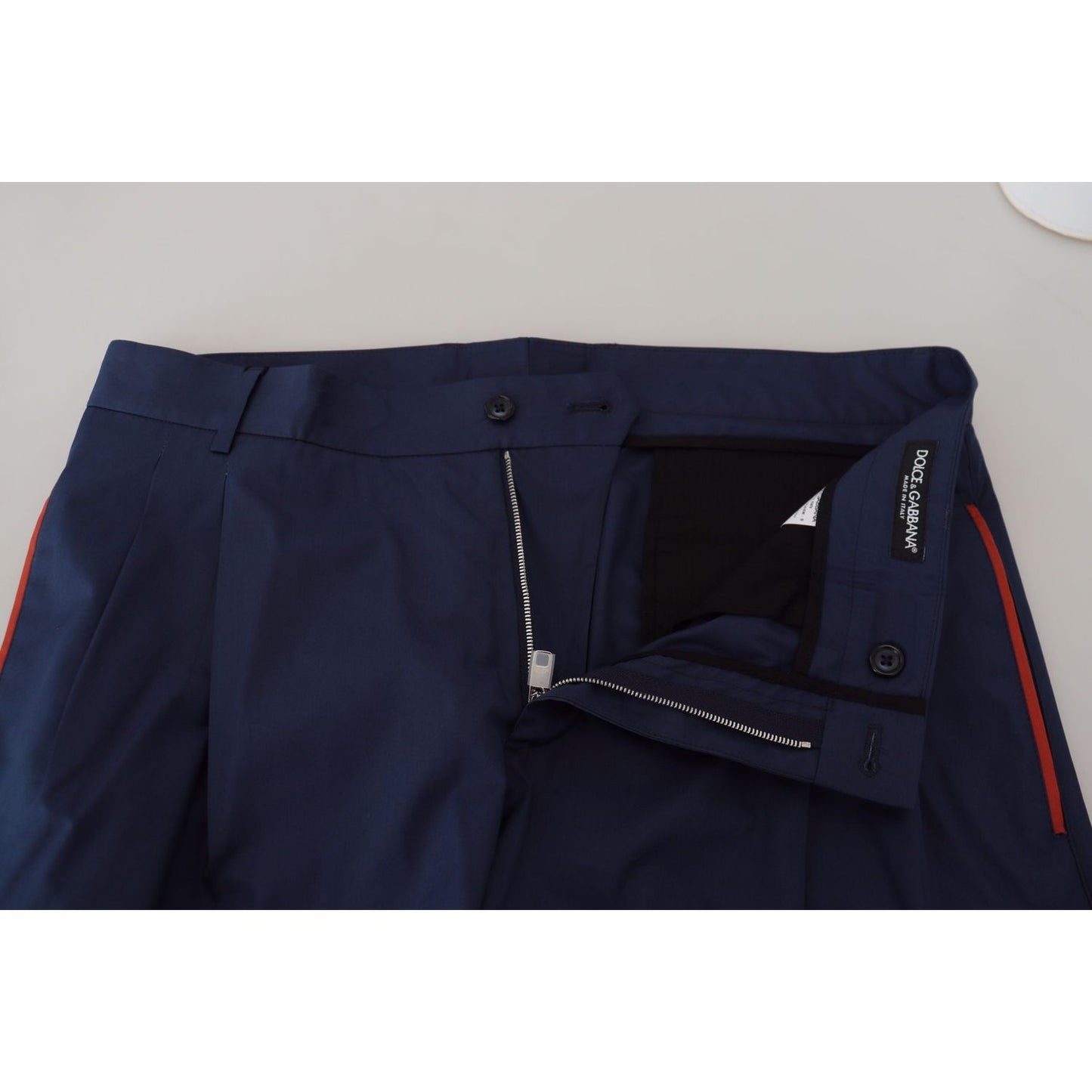 Dolce & Gabbana Elegant Blue Cotton Silk Pants Dolce & Gabbana Gray