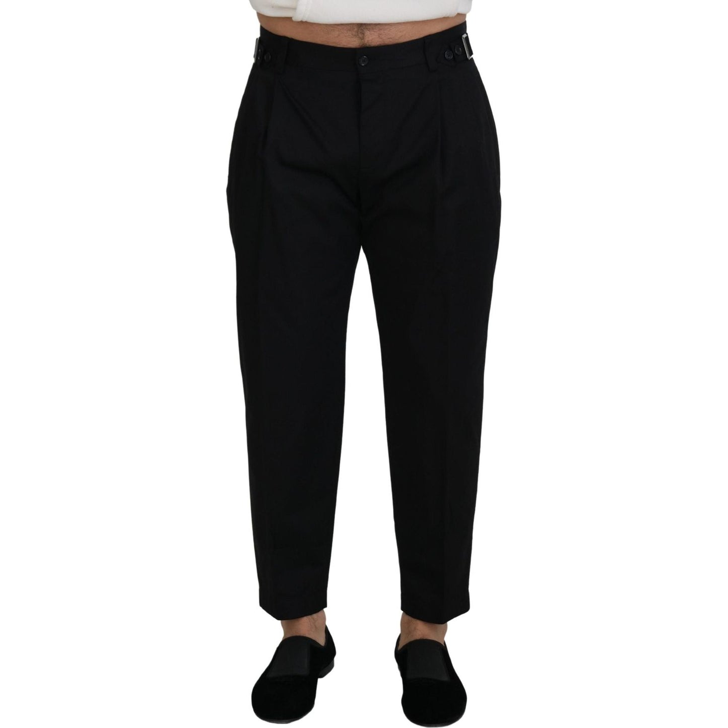 Dolce & Gabbana Black Cotton Chino Formal Pants PAN73347 - 46