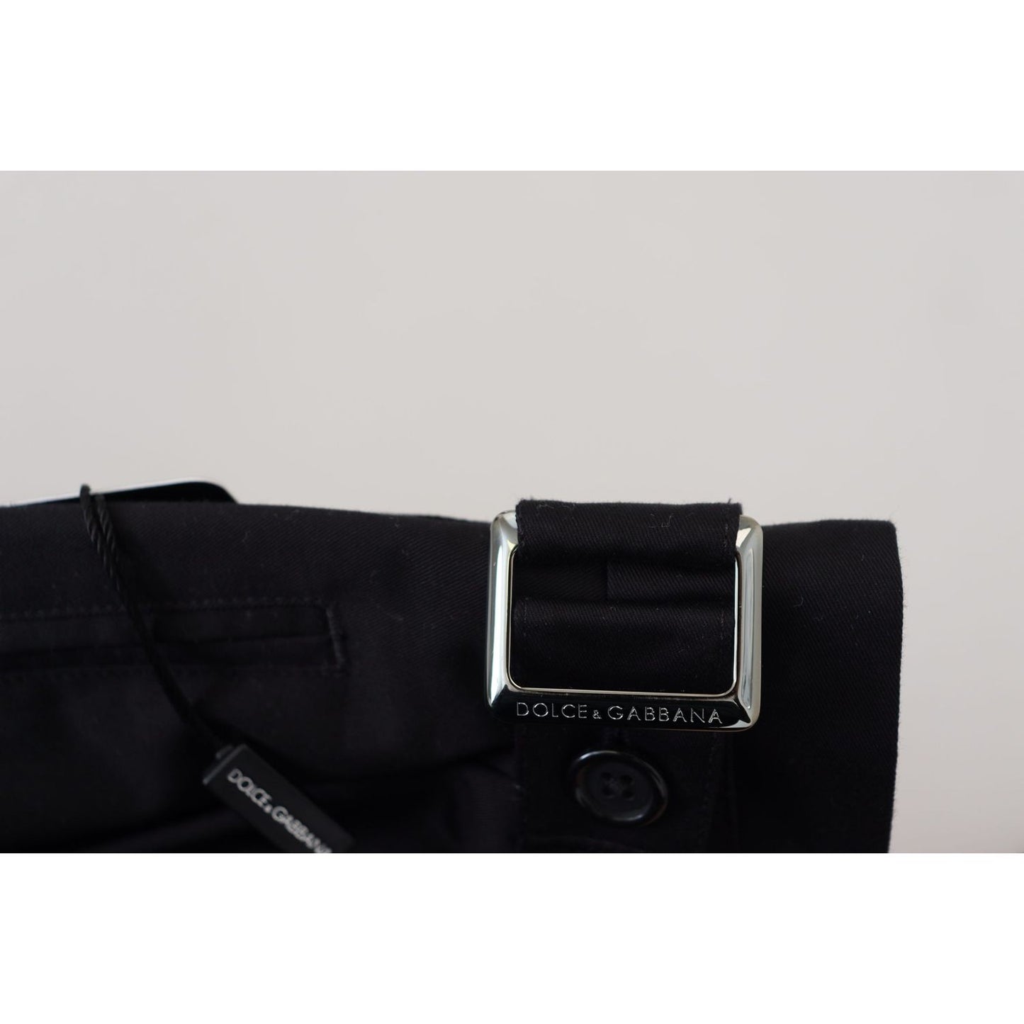 Dolce & Gabbana Black Cotton Chino Formal Pants PAN73347 - 46
