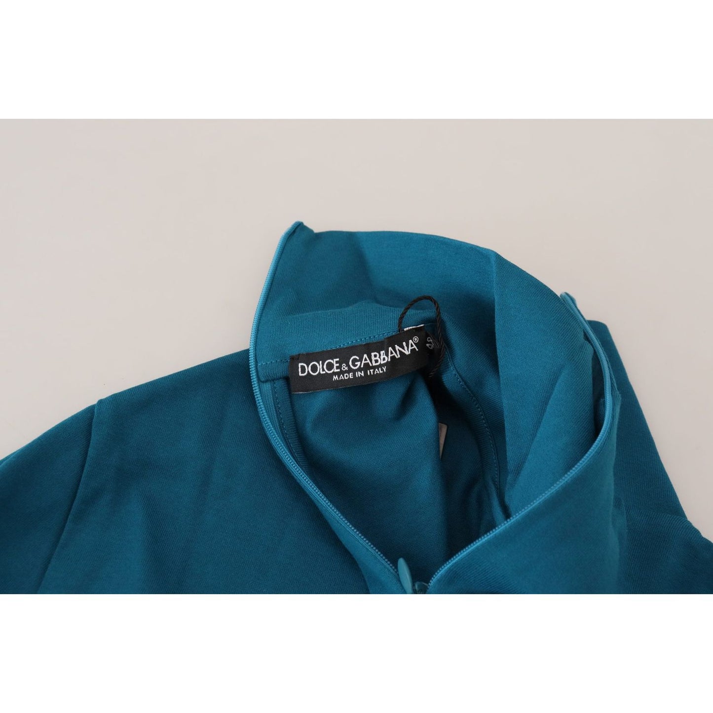 Dolce & Gabbana Elegant Blue Cotton Pullover Sweater Dolce & Gabbana Dark Slate Gray