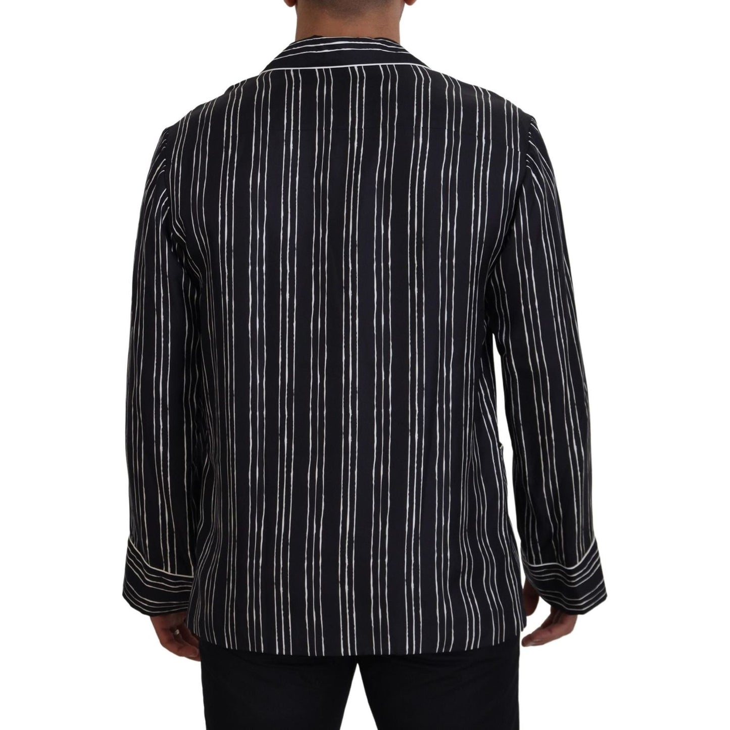 Dolce & Gabbana Elegant Silk Pajama Top Lounge Jacket Dolce & Gabbana Black
