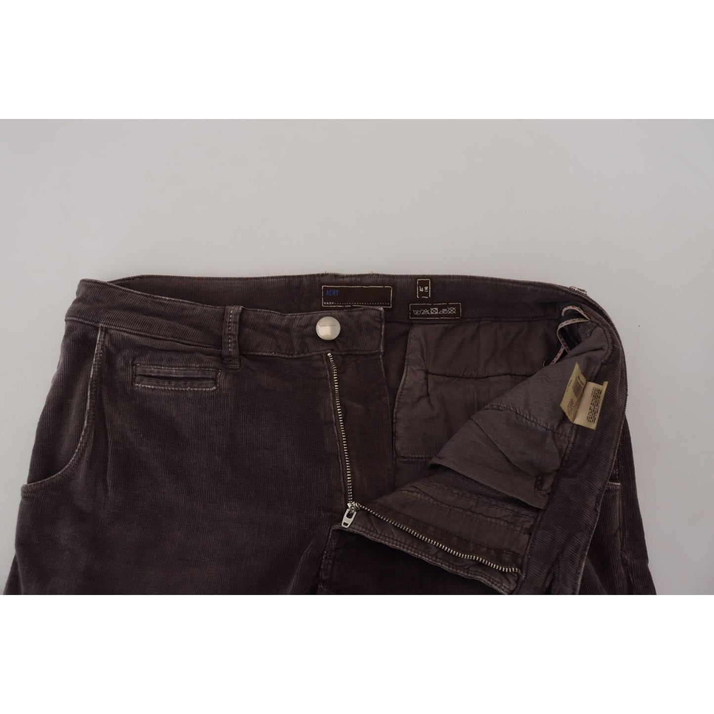 Acht Elegant Corduroy Brown Pants Acht Black