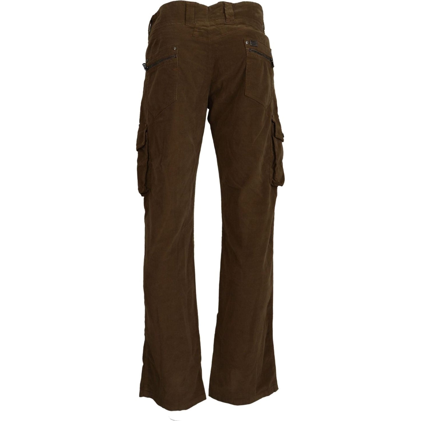 Ermanno Scervino Chic Brown Corduroy Cargo Pants Ermanno Scervino Dark Slate Gray