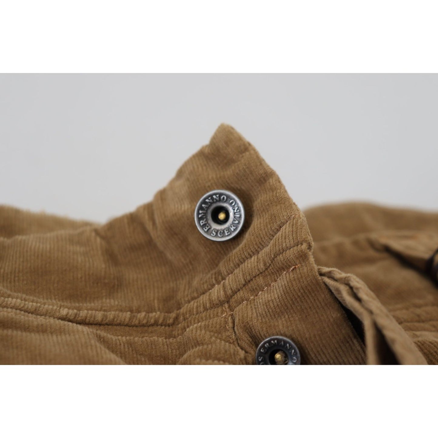 Ermanno Scervino Chic Brown Corduroy Cargo Pants Ermanno Scervino Dark Olive Green