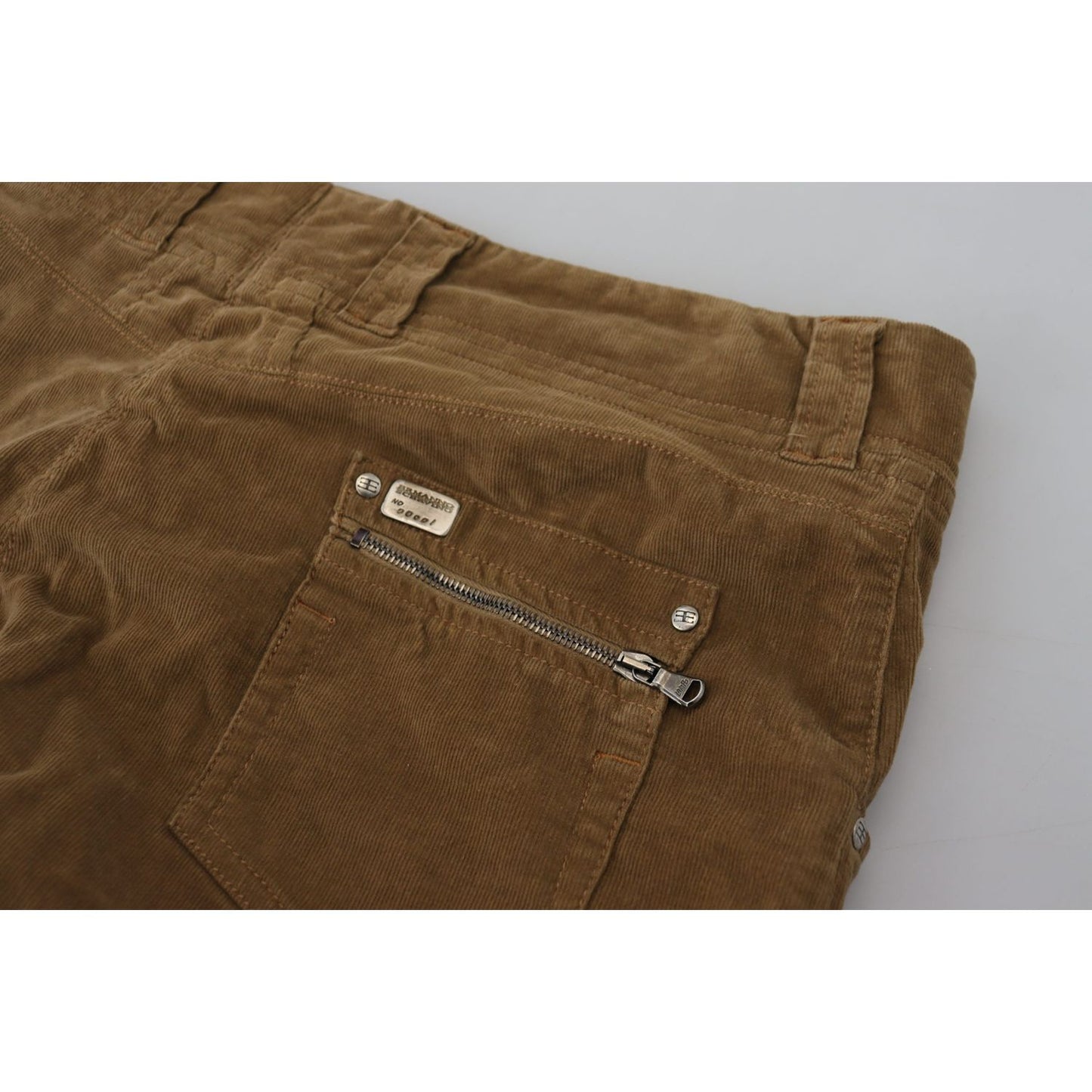 Ermanno Scervino Chic Brown Corduroy Cargo Pants Ermanno Scervino Dark Olive Green