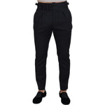 Dolce & Gabbana Black Wool Striped Chino Pants PAN74273 - 48