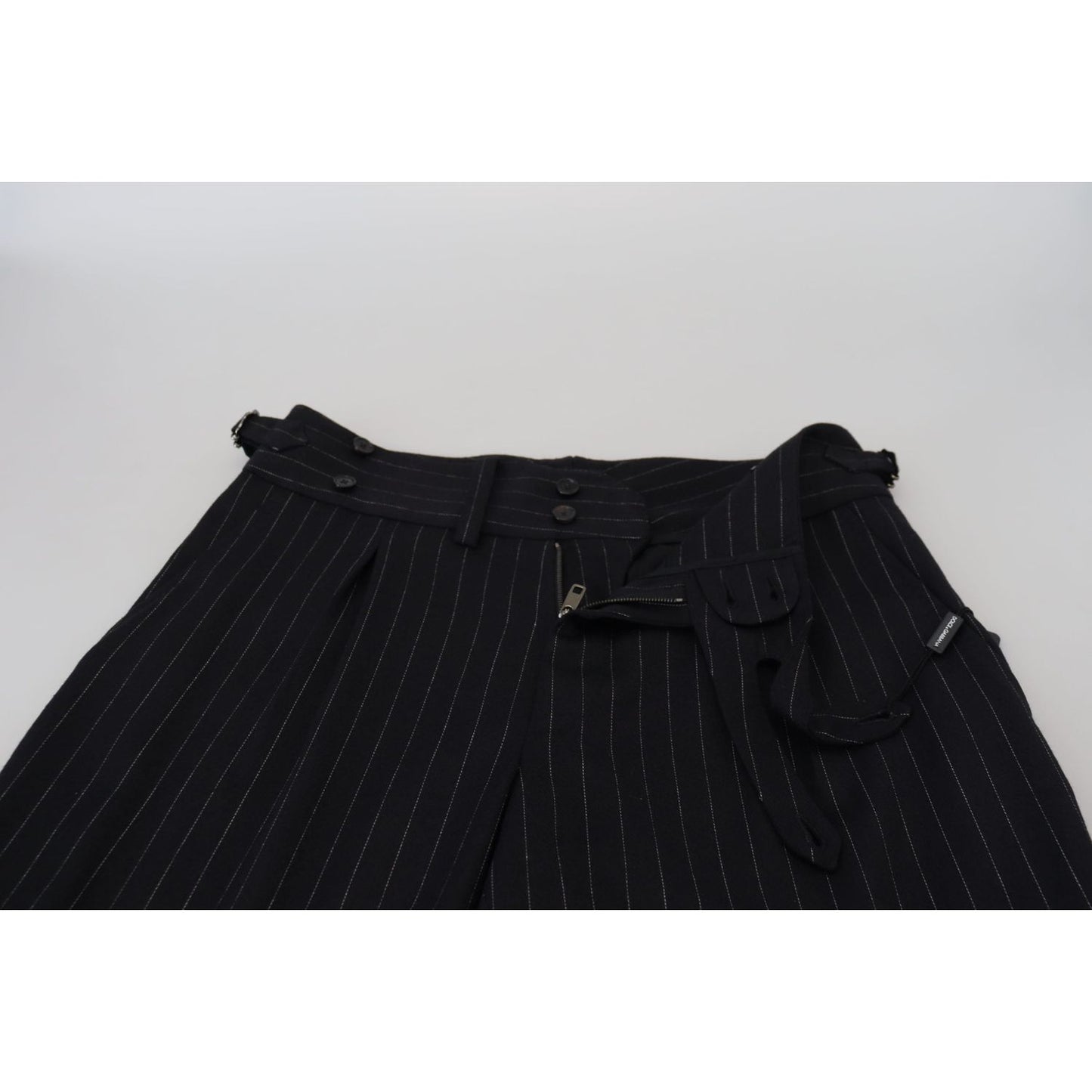 Dolce & Gabbana Black Wool Striped Chino Pants PAN74273 - 48