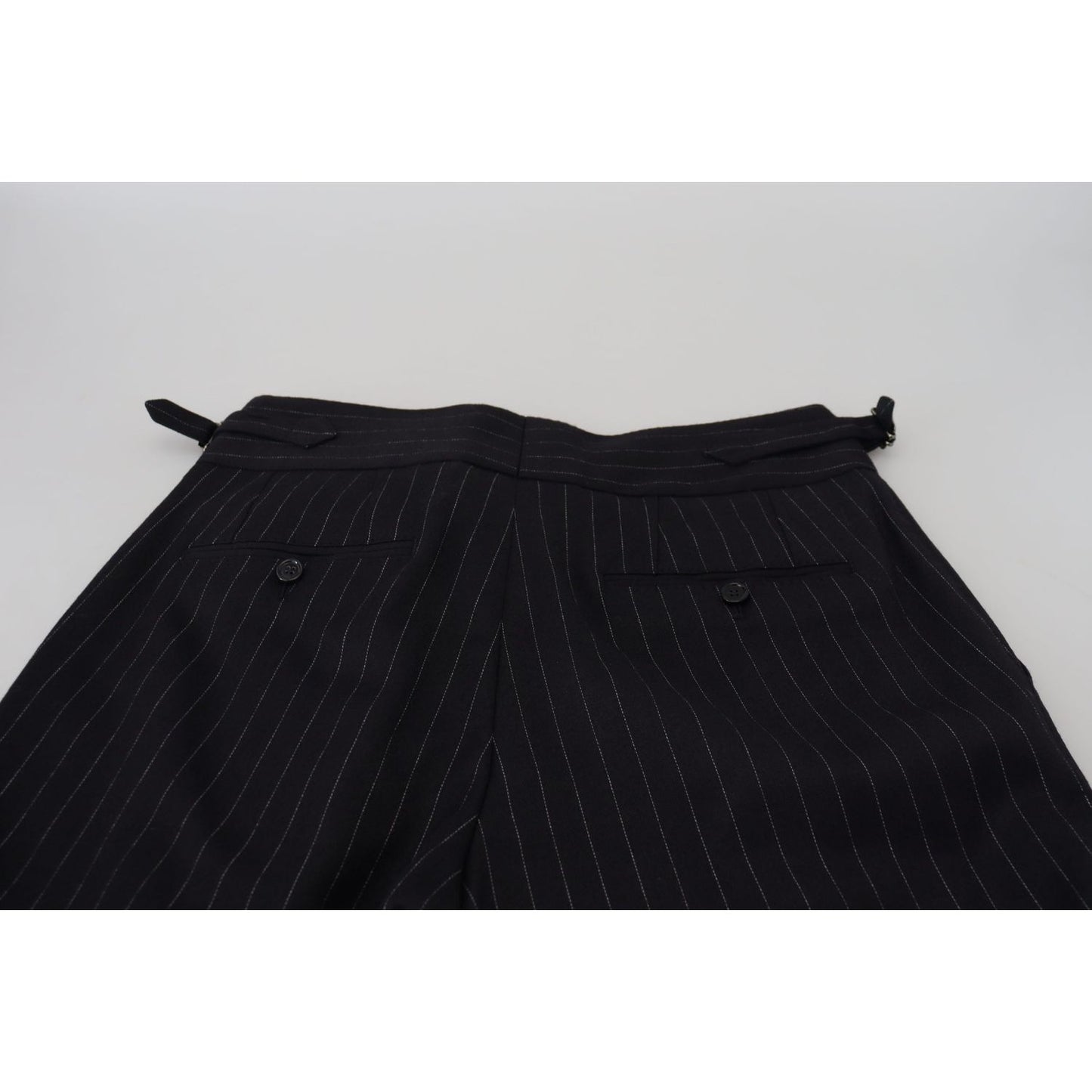 Dolce & Gabbana Black Wool Striped Chino Pants PAN74273 - 48