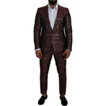 Dolce & Gabbana Bordeaux Silver GOLD Slim Fit Suit KOS2170- 50