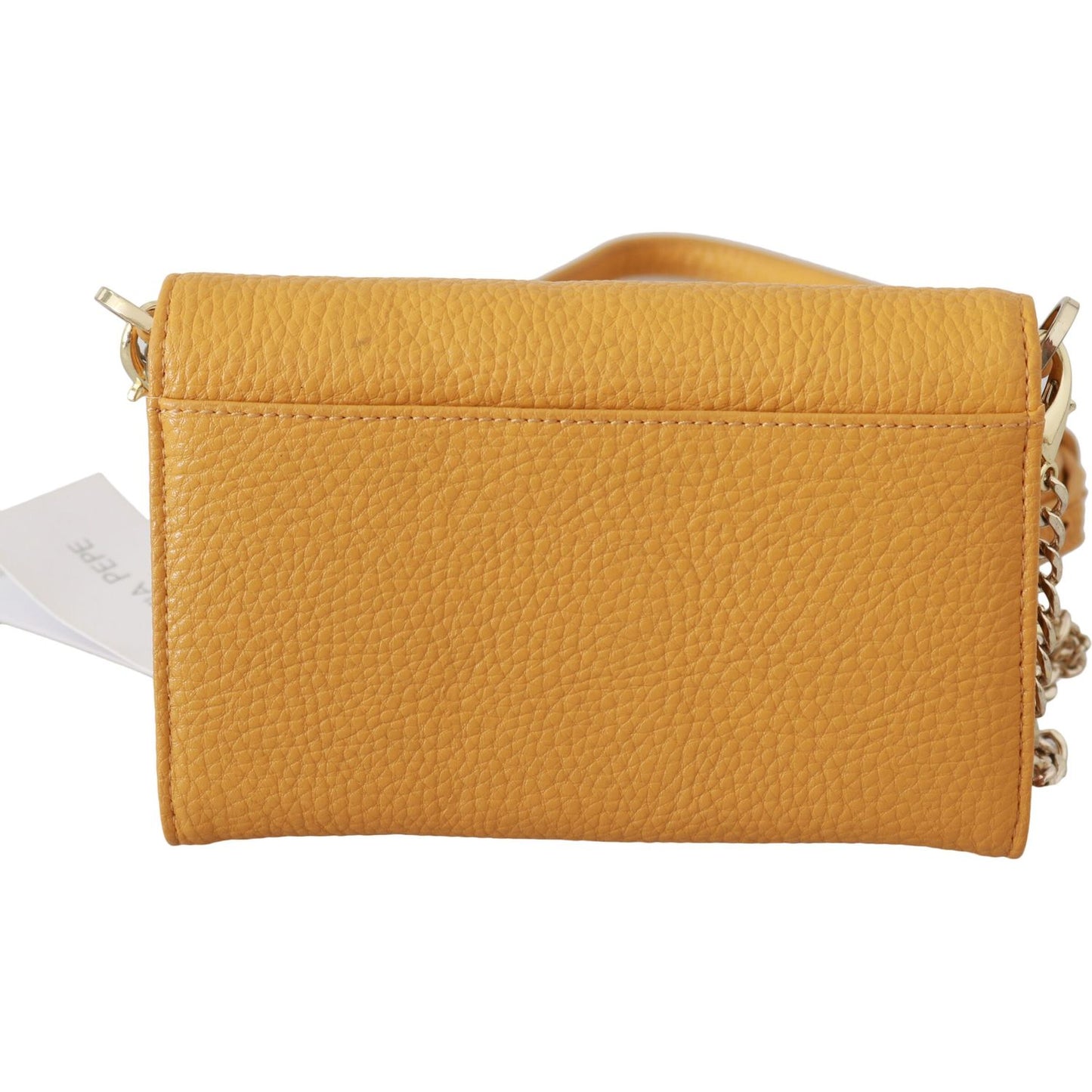 Patrizia Pepe Chic Yellow Leather Shoulder Bag Patrizia Pepe Goldenrod