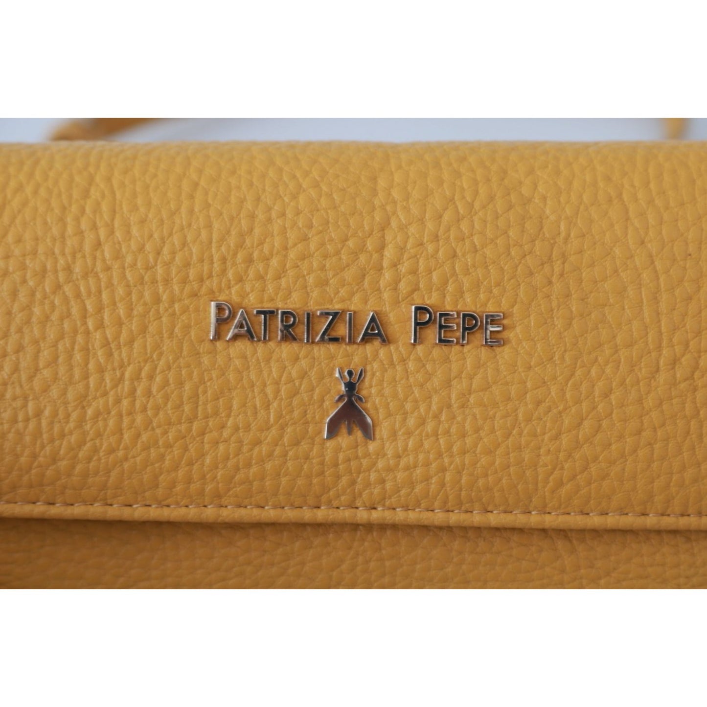 Patrizia Pepe Chic Yellow Leather Shoulder Bag Patrizia Pepe Chocolate
