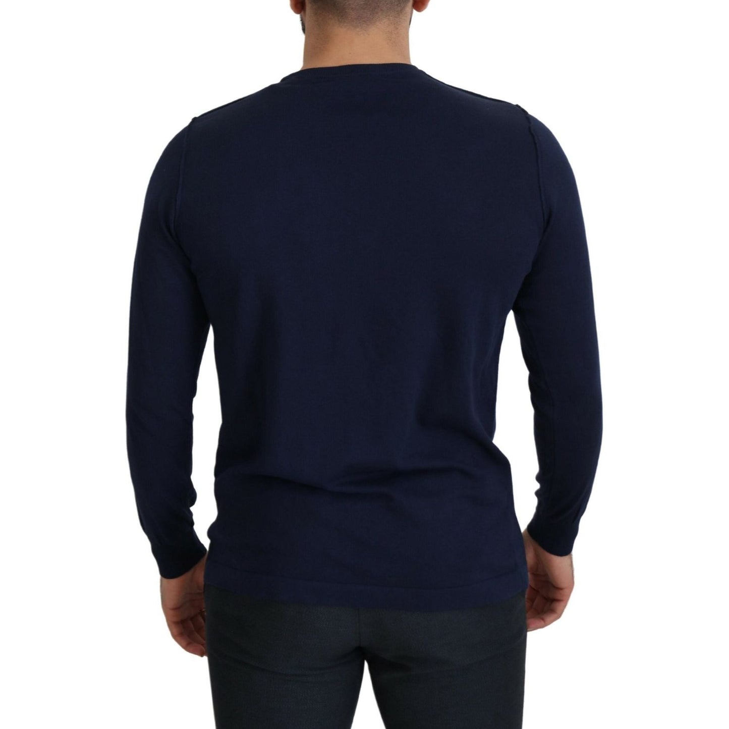 Paolo Pecora Milano Authentic Crewneck Blue Pullover Sweater Paolo Pecora Milano Black