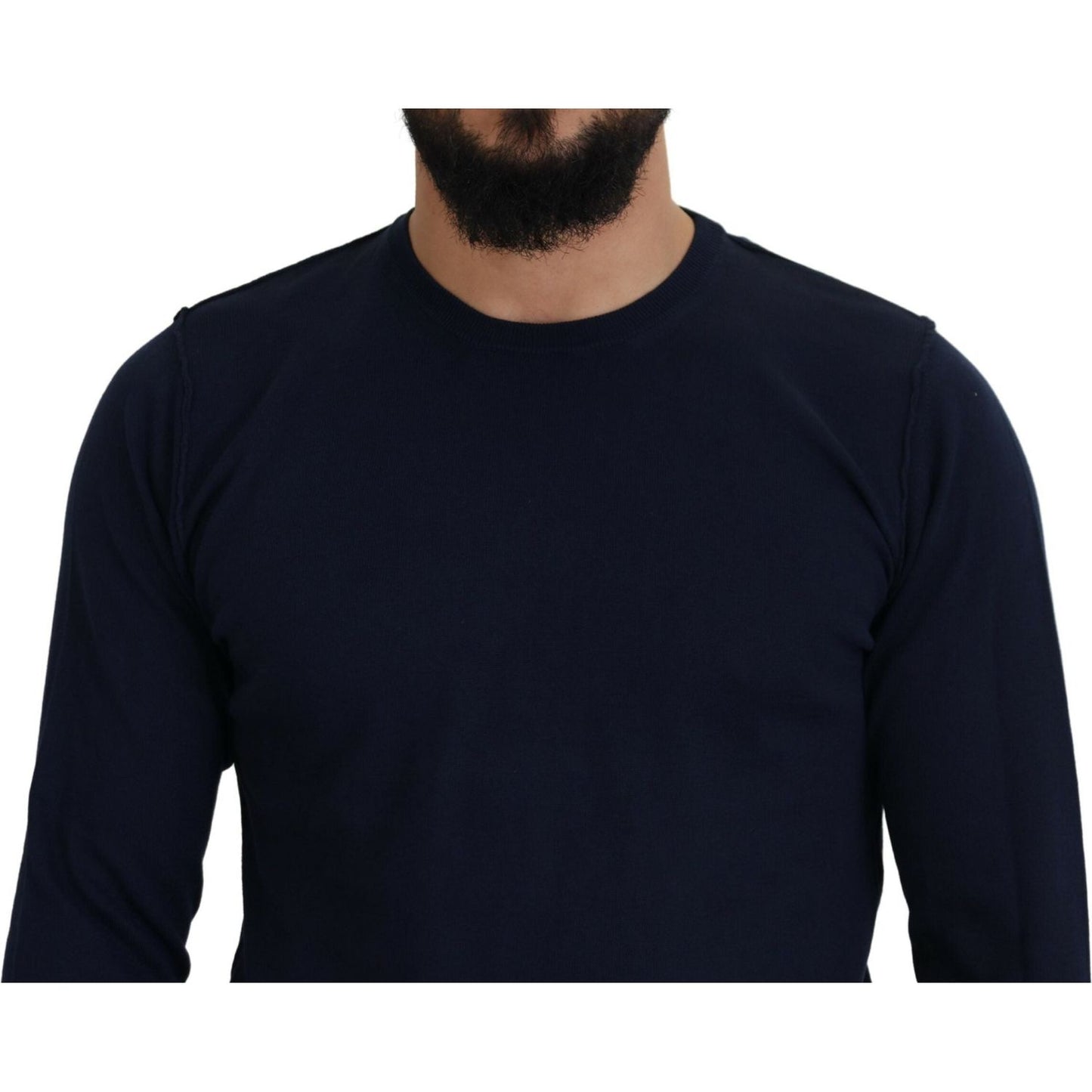 Paolo Pecora Milano Authentic Crewneck Blue Pullover Sweater Paolo Pecora Milano Black