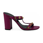 Versace Elegant Purple Calf Leather High Sandals 8054712023743