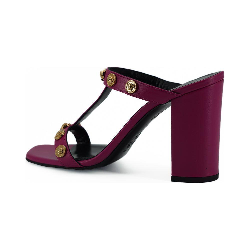 Versace Elegant Purple Calf Leather High Sandals 8054712023743