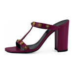 Versace Elegant Purple Calf Leather High Sandals 8054712023743