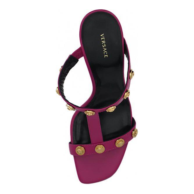Versace Elegant Purple Calf Leather High Sandals 8054712023743