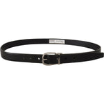 Dolce & Gabbana Black Leather Chrome Logo Metal Buckle Belt BEL8540 - 90