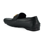 Versace Elegant Black Calf Leather Men's Loafers 8054712178184