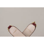 Dolce & Gabbana Bordeaux Leather Crystals Bag Shoulder Strap BEL8739