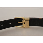 Dolce & Gabbana Multicolor Leather Jacquard Gold Metal Buckle Belt BEL8411 - 75