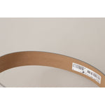 Dolce & Gabbana Silver Leather Gold Tone Logo Metal Buckle Belt BEL8669 - 65
