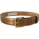 Dolce & Gabbana Bronze Calf Leather Gold Logo Waist Buckle Belt WMB143 - 65
