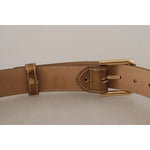 Dolce & Gabbana Bronze Calf Leather Gold Logo Waist Buckle Belt WMB143 - 65