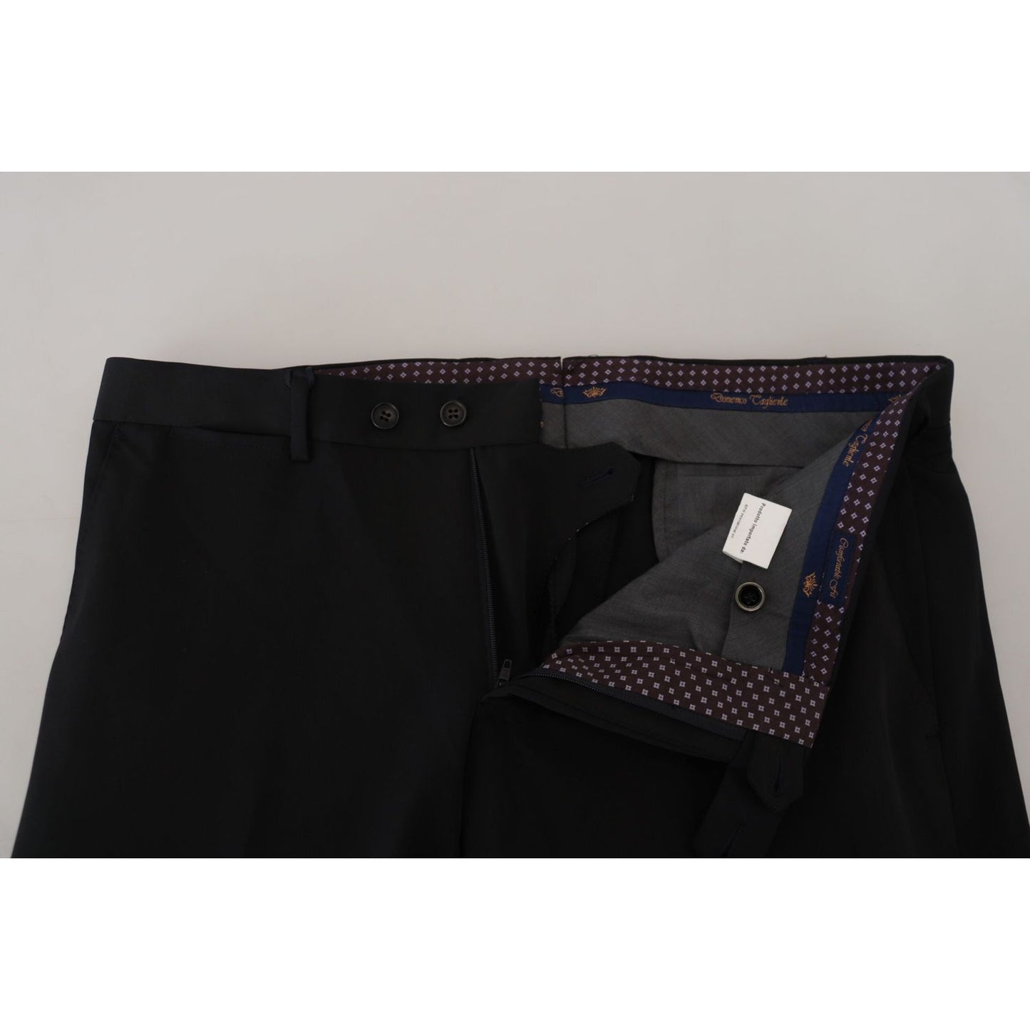 Domenico Tagliente Black Polyester Tapered Dress Pants PAN74514 - 46