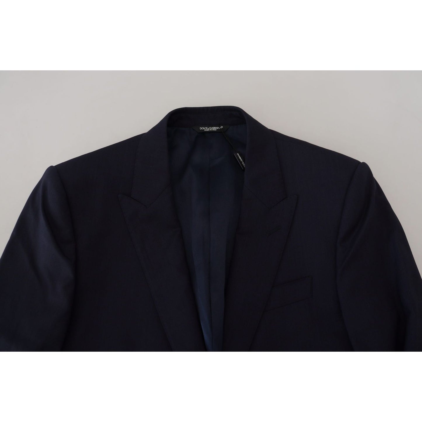 Dolce & Gabbana Elegant Blue Wool Silk Blazer Jacket Dolce & Gabbana Black