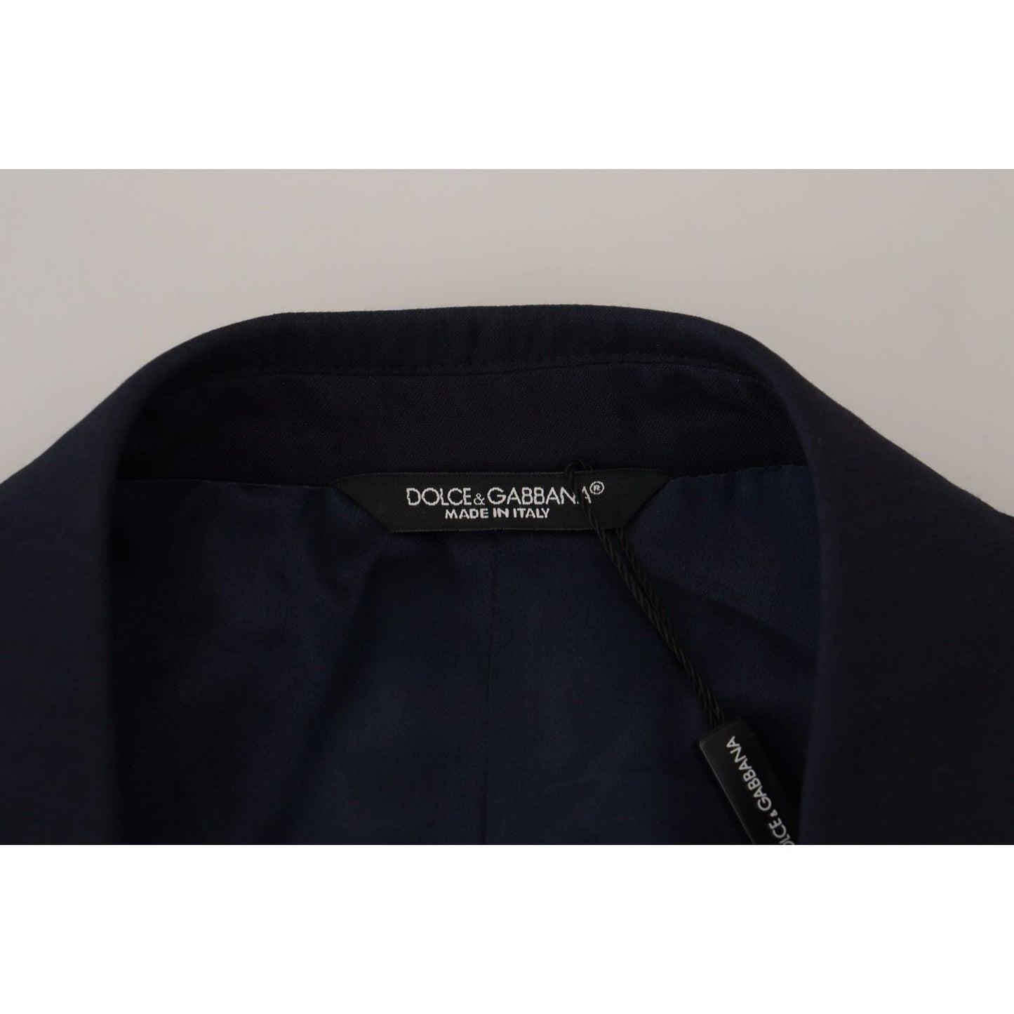Dolce & Gabbana Elegant Blue Wool Silk Blazer Jacket Dolce & Gabbana Black