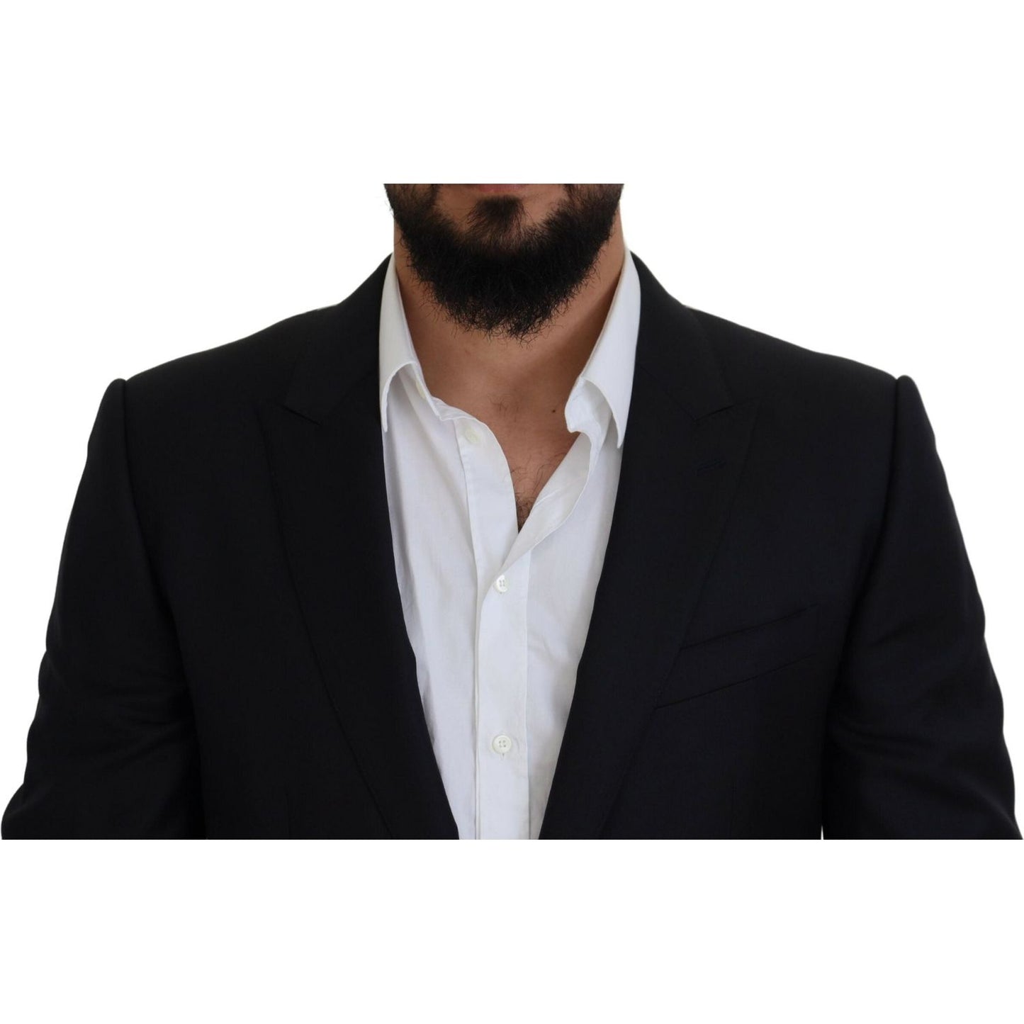 Dolce & Gabbana Elegant Dark Blue Martini Blazer Dolce & Gabbana Gray