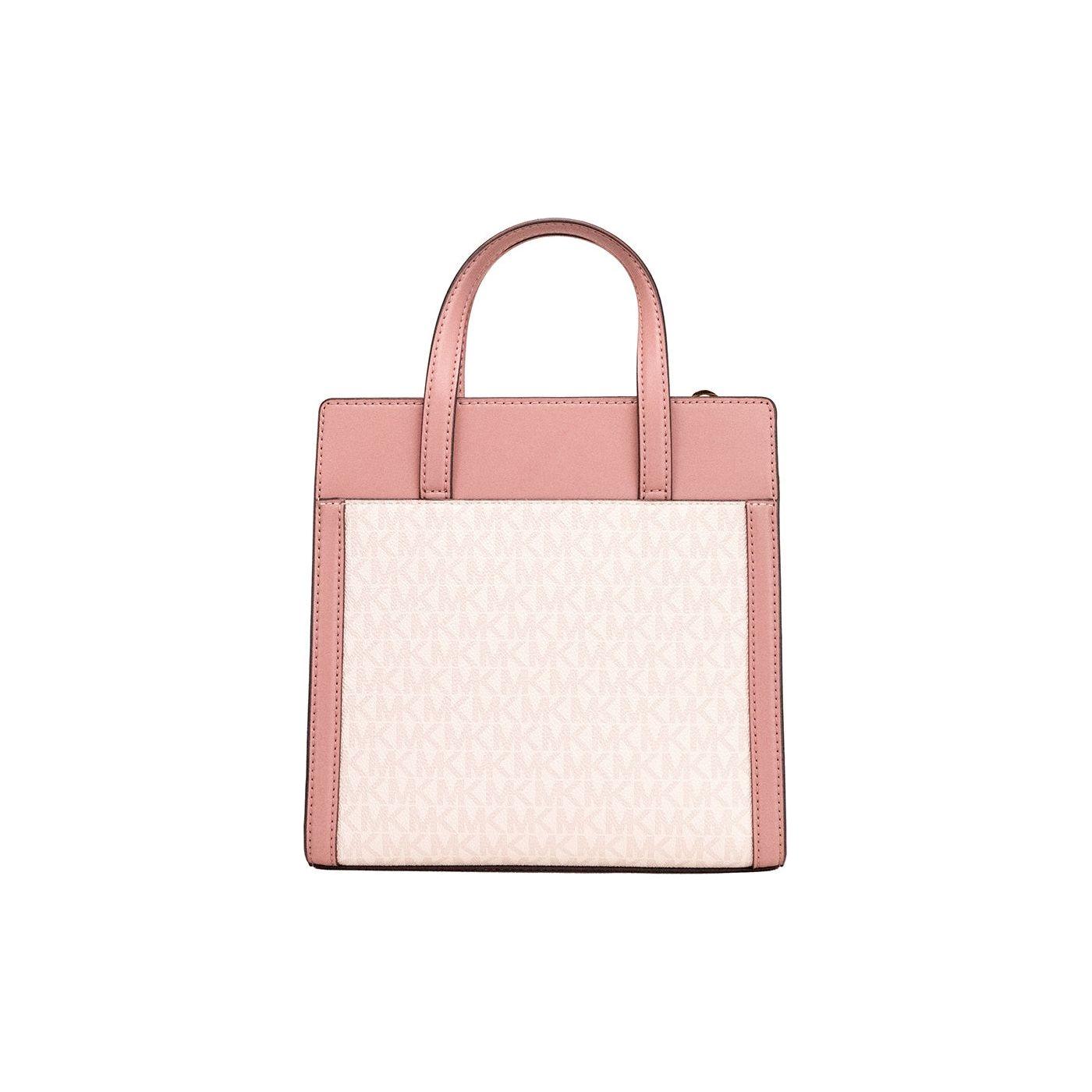 Michael Kors Cece Small Pink PVC North South Flap Tote Crossbody Bag Purse Michael Kors Antique White