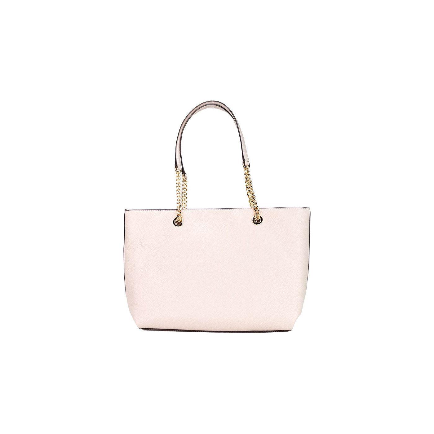 Michael Kors Jet Set Medium Powder Blush Leather Front Zip Chain Tote Bag Purse Michael Kors Misty Rose