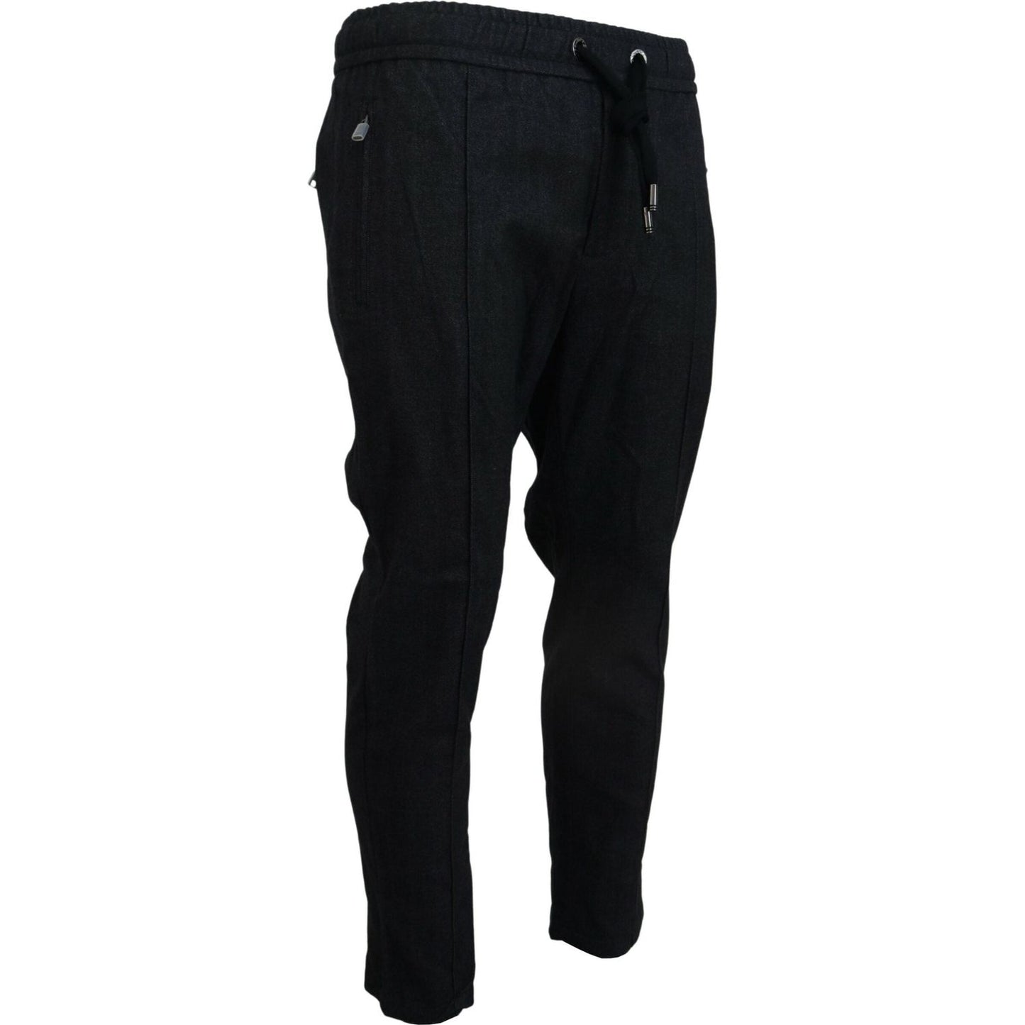 Dolce & Gabbana Elegant Tapered Blue Denim Pants Dolce & Gabbana Black