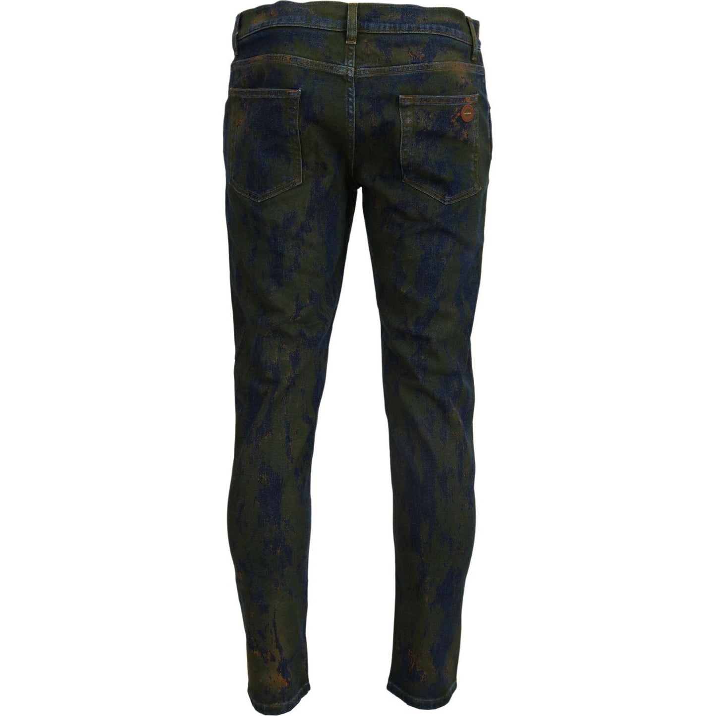 Dolce & Gabbana Chic Slim-Fit Denim Jeans in Green Wash Dolce & Gabbana Dark Slate Gray