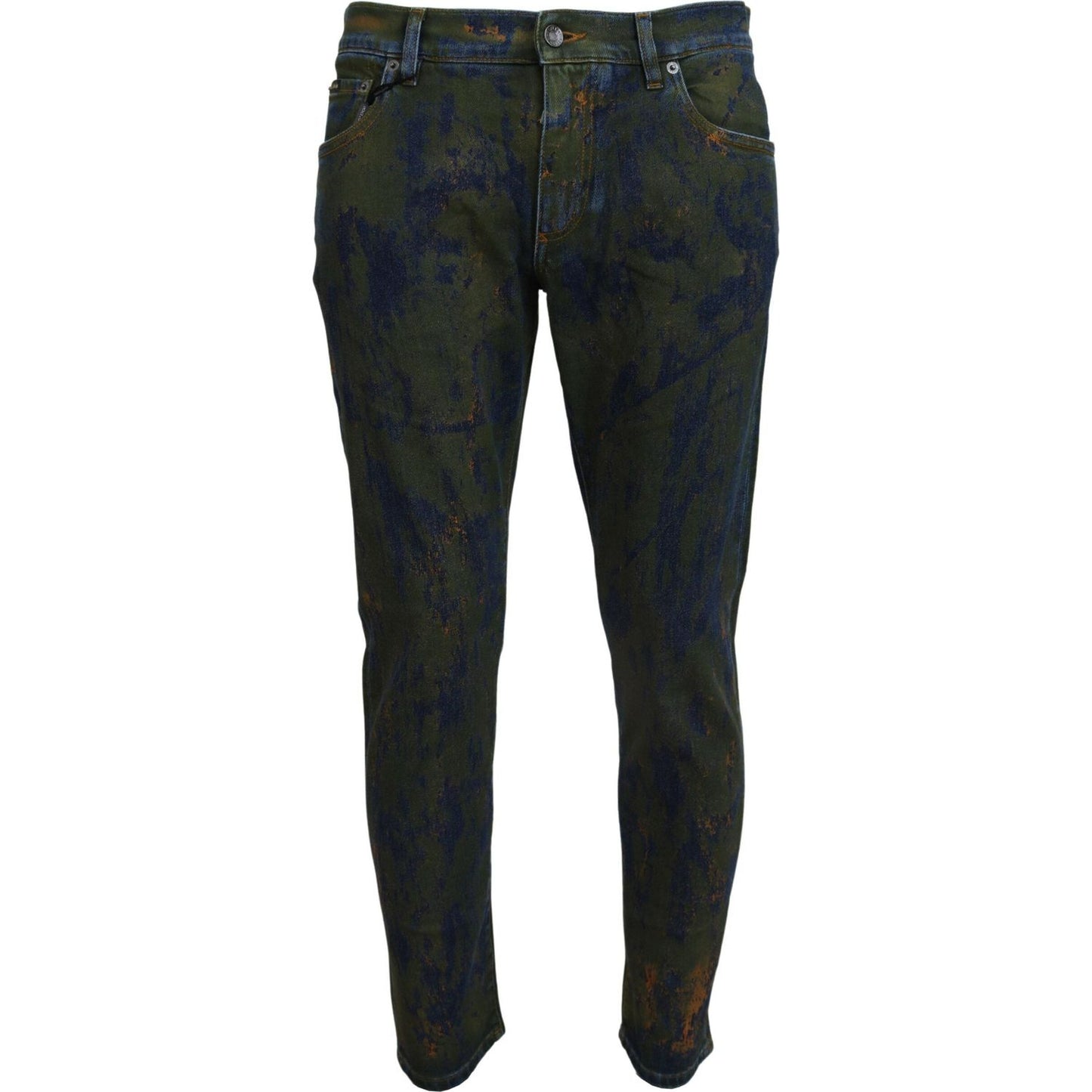 Dolce & Gabbana Chic Slim-Fit Denim Jeans in Green Wash Dolce & Gabbana Dark Slate Gray