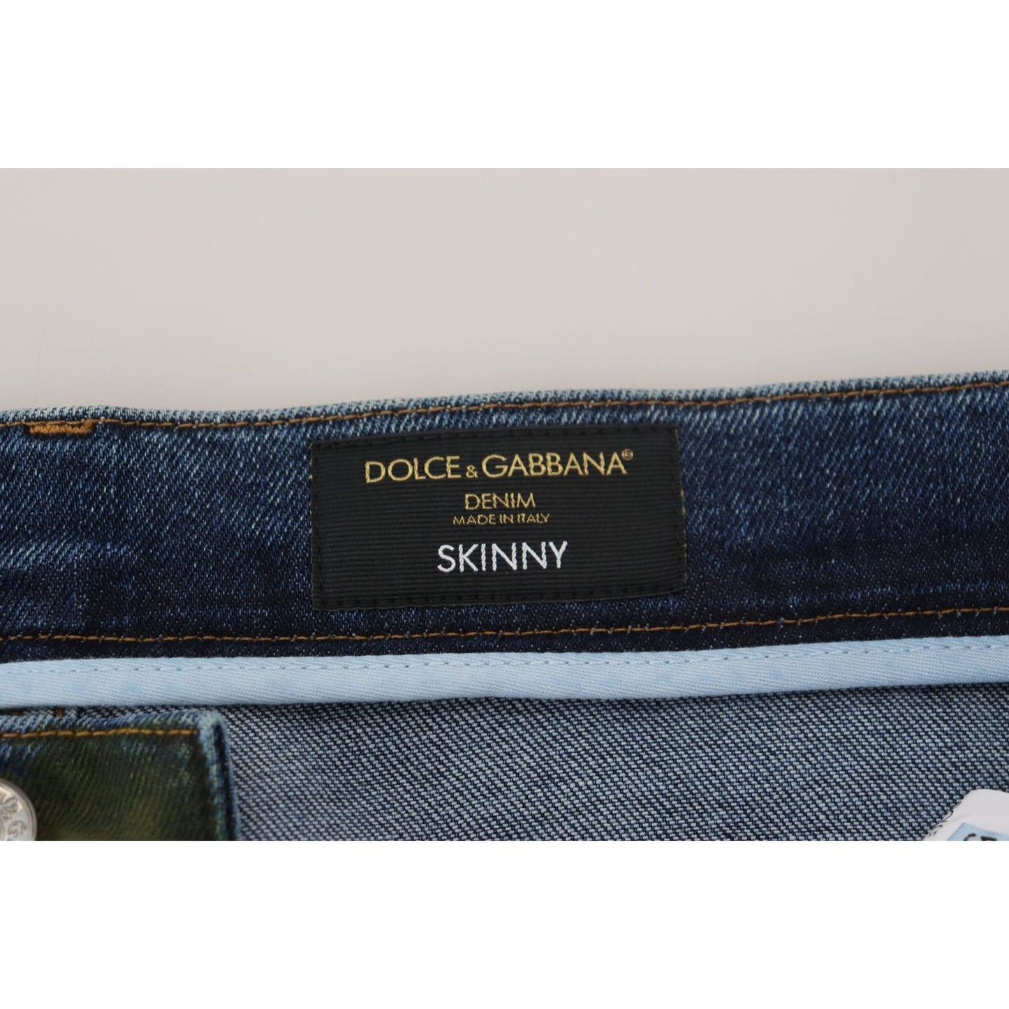 Dolce & Gabbana Chic Slim-Fit Denim Jeans in Green Wash Dolce & Gabbana Light Gray
