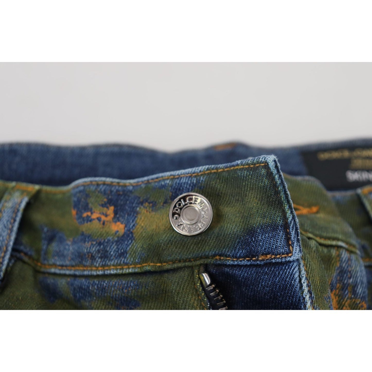 Dolce & Gabbana Chic Slim-Fit Denim Jeans in Green Wash Dolce & Gabbana Light Gray