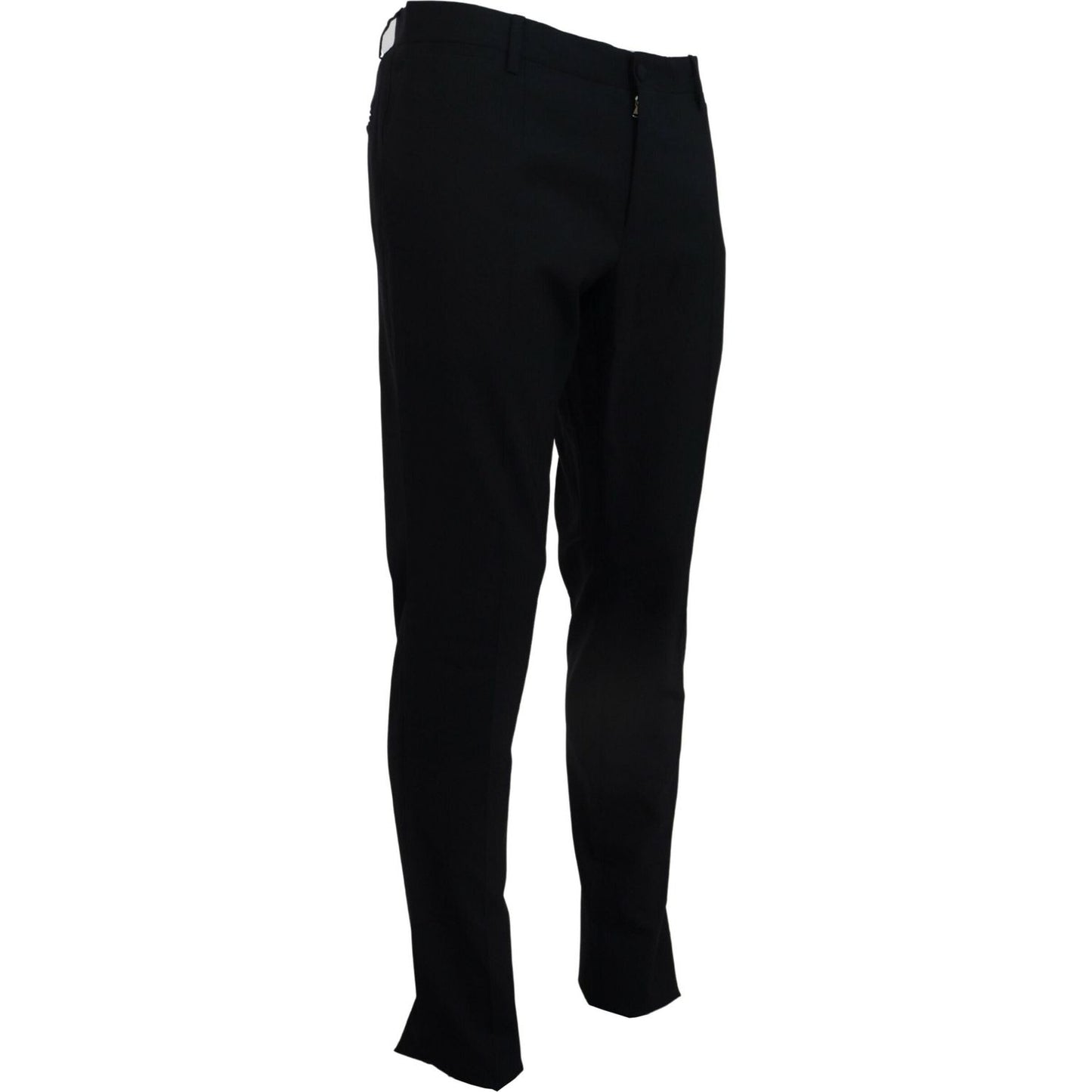 Dolce & Gabbana Elegant Slim Fit Dress Pants in Blue Dolce & Gabbana Black