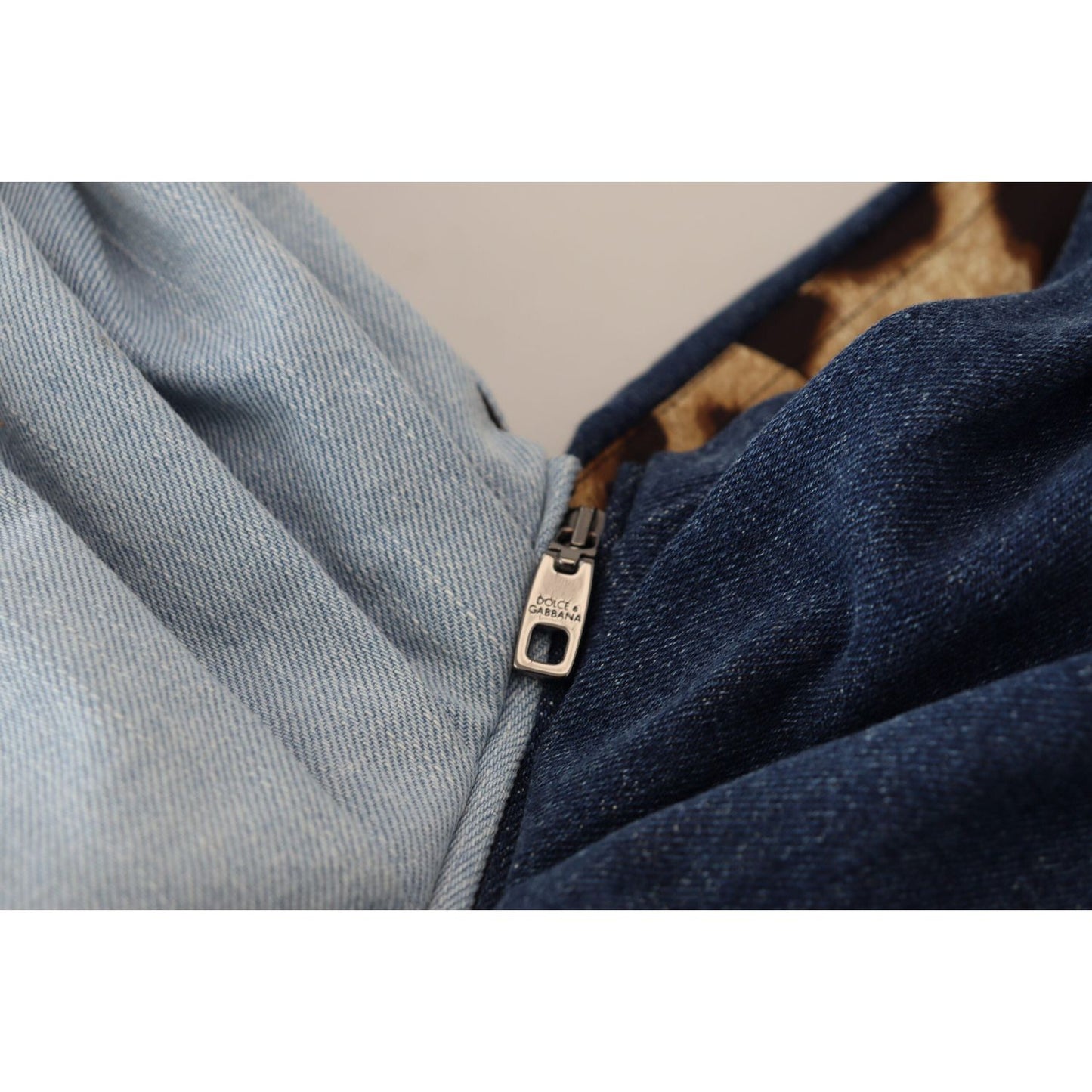 Dolce & Gabbana Two Tone Blue Patchwork Denim Mini Dress DR28884-38