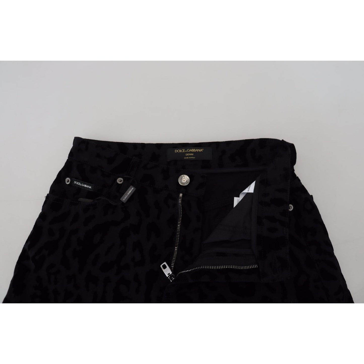 Dolce & Gabbana Black Denim Cotton Stretch Hot Pants Shorts SKI1870- 40