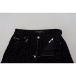 Dolce & Gabbana Black Denim Cotton Stretch Hot Pants Shorts SKI1870- 40