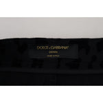 Dolce & Gabbana Black Denim Cotton Stretch Hot Pants Shorts SKI1871- 40
